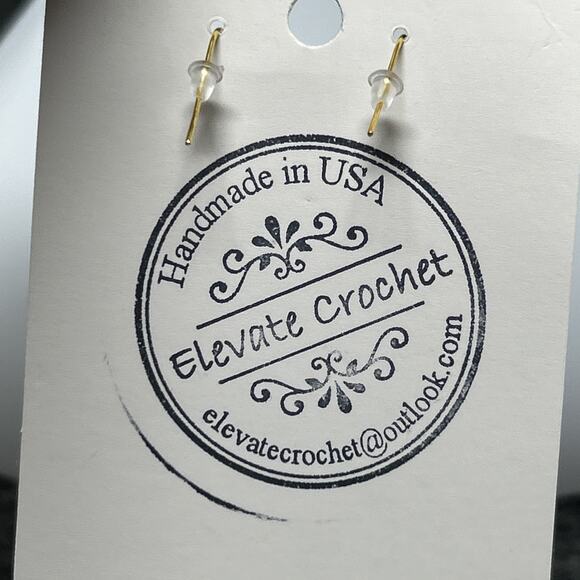 NEW Handmade Crochet Pumpkin Earrings by Elevate Crochet - Picture 7 of 9